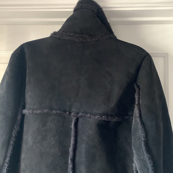 By Flow Black Belted Faux Suede & Fur Jackets - Picture 11 of 15